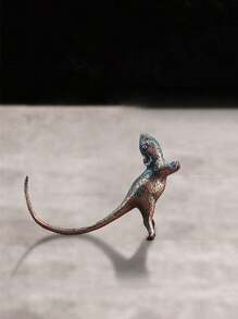 1 pieza Figura decorativa vintage de color bronce de una rata de la fortuna, mejor regalo