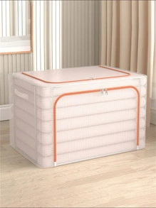 1pc Orange Large Capacity Comforter Storage Bag, Pvc Transparent Waterproof Clothes Sorting Box With Removable Netting, Breathable Storage Container With Solid Steel Frame Decorations Decor Festival Decor Room Decor Home Decor Decor Bedroom Decorbedroom,Organizer,Organiser,Home Storage,White T Shirt Women,Black Pants Women,Ladies Winter Clothes,Dress,Winter Clothes For Ladies,Elegant Woman Dresses,White Shirt For Ladies,Long Sleeve,White Jumpsuit For Women,Spring Dresses For Women,Spring Outfits For Women,Spring,Spring Clothes,Minimalist,Summer Tops