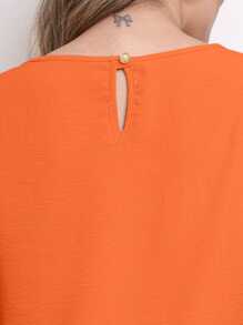 MARILYN MONNA Women's Blouse Tailored Simplicity Elegant Social Basic Crepe 3/4 Princess Sleeve Tamires - 橘色 - 查看 4
