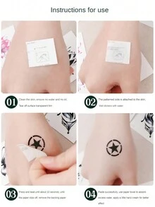 10 件/包圣诞节/万圣节夜光临时纹身贴纸 - 彩色 - 查看 10