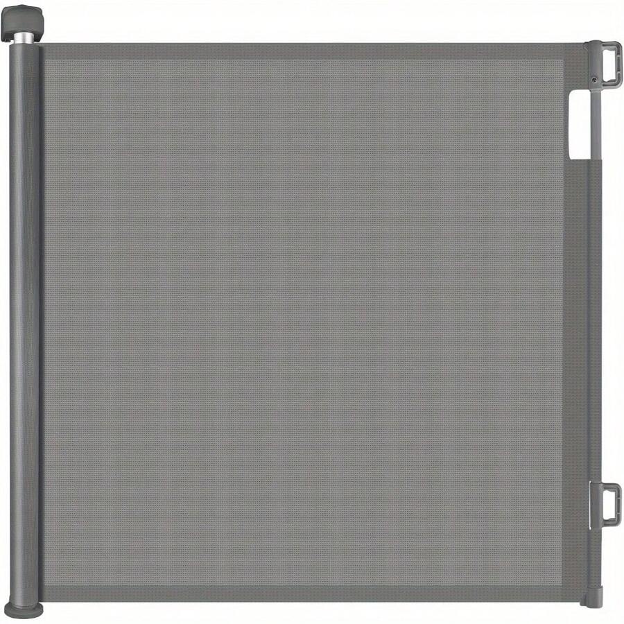 Retractable Safety Gate For Babies And Pets, Mesh Baby Gate Or Mesh Dog Gate, Extends Up To 55" Wide, 33" Tall One Handed Operation, Baby Gate For Stairs/Doorways/Hallways/Outdoor