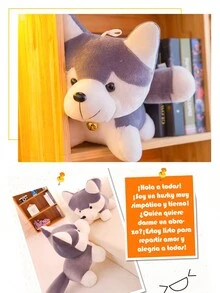 1 Piece 8INCH Super Cute Plush Husky Dog Toy - Black - View 5