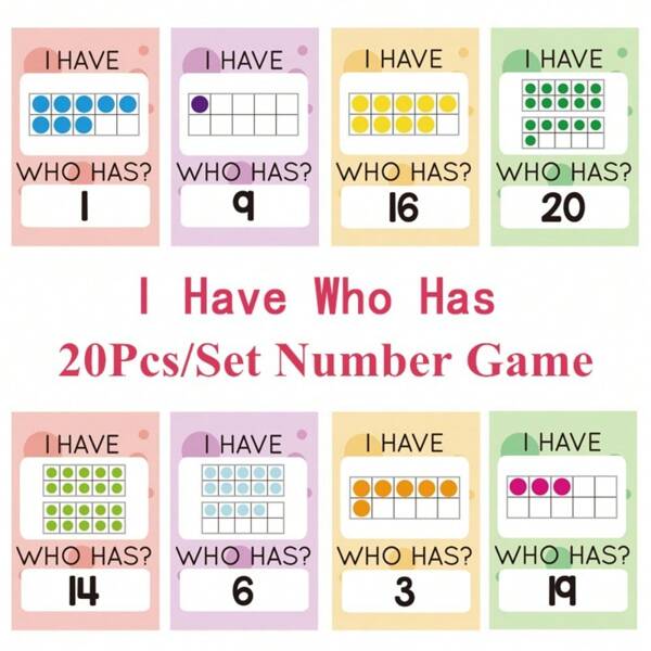 Lachilly 20 tarjetas ¿Quién tiene? Juego interactivo digital en inglés, tarjetas de juego para niños, educación preescolar, estimulación temprana, juego divertido para familia, maestros y estudiantes, herramienta de enseñanza
