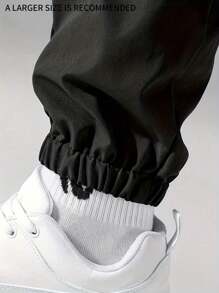 3pcs Tween Boy Casual Drawstring Waist Cargo Pants Set - 灰色 - 查看 3