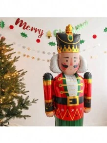 1/2pcs Christmas Nutcracker Soldier Snowman Aluminium Film Balloon Stereoscopic Standing Cartoon Christmas Mall Decoration Balloon,Christmas