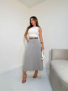 Women Skirts - Gris Claro - Ver 3