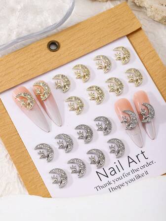 5pcs Gold And Silver Light Luxury Christmas Elk Head Three-Dimensional Nail Decoration Christmas Ins Style Nail Art Decoration Copper Inlaid Zirconia Y2k Metal Style DIY Nail Art Decoration Fashionable, Simple And Versatile Nail Flash Metal Diamond Exquisite, Simple And Versatile Nail Diamond Jewelry, False Nail Decoration Accessories For Women And Girls Manicure Supplies Nail Charms Nail Gems