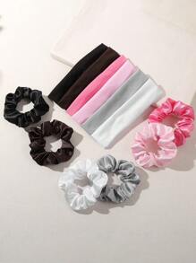 12pcs Kids' Solid Color Simple Hair Accessories Set - Hair Bands + Hair Ties - Multicolor - View 2