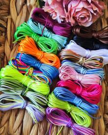 Kit Fio de Cetim 1mm Para Pulseira Bijuteria Artesanato 40 Metros (2m por Cor) - 20 Fios Linha Para Pulseira Linha Para Tranças Cabelo - Multicolorido - Visão 3