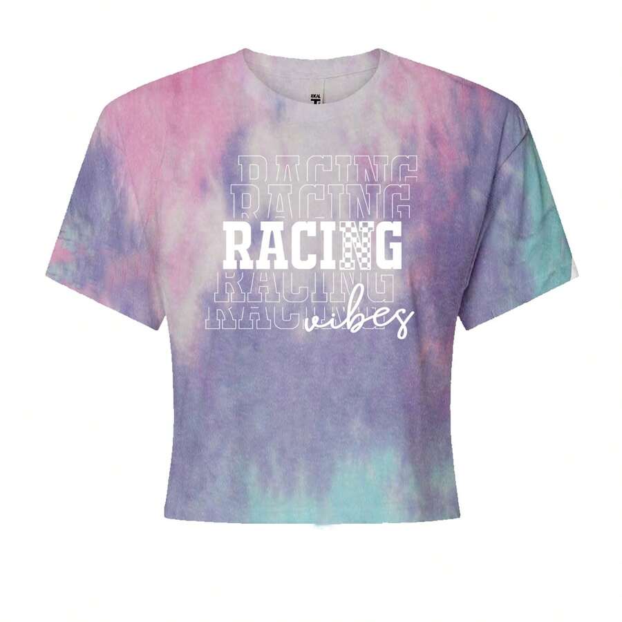 Racing Vibes Cropped T-Shirt - 棉花糖 - 查看 1