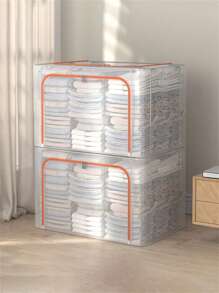 1pc Orange Large Capacity Comforter Storage Bag, Pvc Transparent Waterproof Clothes Sorting Box With Removable Netting, Breathable Storage Container With Solid Steel Frame Decorations Decor Festival Decor Room Decor Home Decor Decor Bedroom Decorbedroom,Organizer,Organiser,Home Storage,White T Shirt Women,Black Pants Women,Ladies Winter Clothes,Dress,Winter Clothes For Ladies,Elegant Woman Dresses,White Shirt For Ladies,Long Sleeve,White Jumpsuit For Women,Spring Dresses For Women,Spring Outfits For Women,Spring,Spring Clothes,Minimalist,Summer Tops