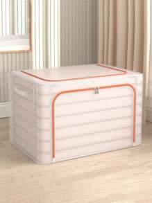 1pc Orange Large Capacity Comforter Storage Bag, Pvc Transparent Waterproof Clothes Sorting Box With Removable Netting, Breathable Storage Container With Solid Steel Frame Decorations Decor Festival Decor Room Decor Home Decor Decor Bedroom Decorbedroom,Organizer,Organiser,Home Storage,White T Shirt Women,Black Pants Women,Ladies Winter Clothes,Dress,Winter Clothes For Ladies,Elegant Woman Dresses,White Shirt For Ladies,Long Sleeve,White Jumpsuit For Women,Spring Dresses For Women,Spring Outfits For Women,Spring,Spring Clothes,Minimalist,Summer Tops
