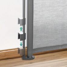 Retractable Safety Gate For Babies And Pets, Mesh Baby Gate Or Mesh Dog Gate, Extends Up To 55" Wide, 33" Tall One Handed Operation, Baby Gate For Stairs/Doorways/Hallways/Outdoor
