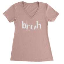 Camiseta tipo "Seriously Bruh Brah Bro Dude" con diseño de jerga urbana de hip hop, camiseta de cuello en V para mujer - Algodón de azúcar - Ver 5