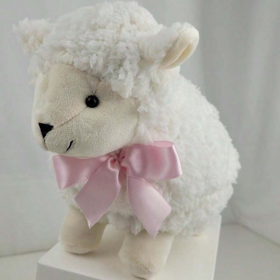 Plush Sheep/Baby Room Decoration/For Boys And Girls - ABEL SHEEP WITH PINK BOW - View 1