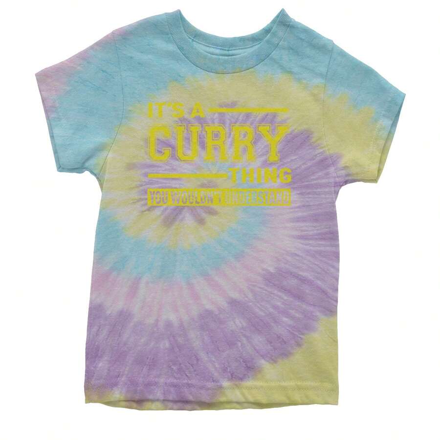 It's A Curry Thing, You Wouldn't Understand Basketball Youth T-Shirt - Tie-dye jellybean - View 1