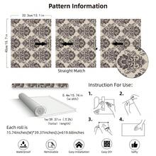 1pc Scandinavian Style Floral Garden Wallpaper - Multicolor - View 20