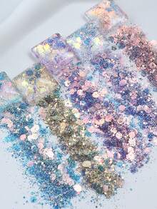 10ml Mermaid Chunky Glitter - Vibrant Hexagon Flakes, Suitable For Epoxy Resin Filling, Mixed Sizes, Shiny DIY Silicone Mold Filler, Applicable For Jewelry Making, Nail Art And Craft Projects