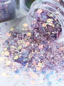 10ml Mermaid Chunky Glitter - Vibrant Hexagon Flakes, Suitable For Epoxy Resin Filling, Mixed Sizes, Shiny DIY Silicone Mold Filler, Applicable For Jewelry Making, Nail Art And Craft Projects