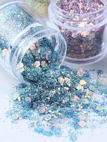 10ml Mermaid Chunky Glitter - Vibrant Hexagon Flakes, Suitable For Epoxy Resin Filling, Mixed Sizes, Shiny DIY Silicone Mold Filler, Applicable For Jewelry Making, Nail Art And Craft Projects