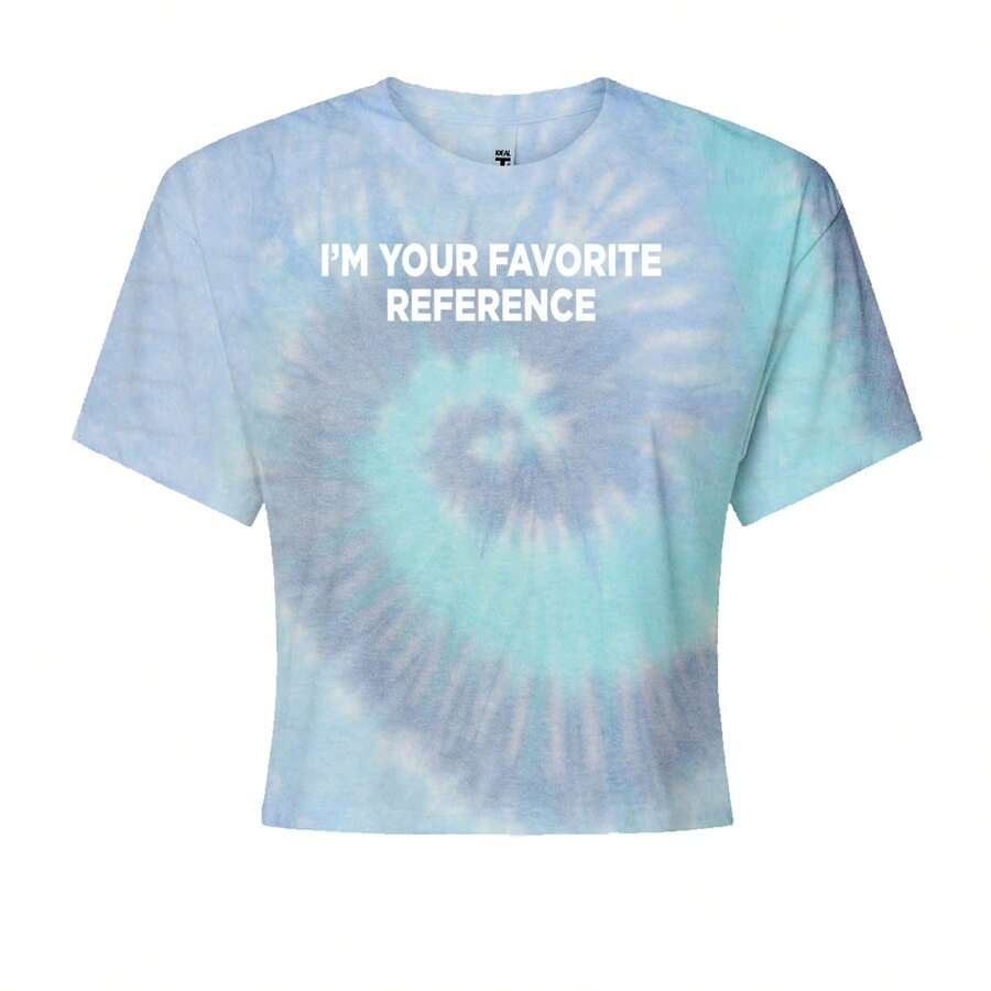 I'm Your Favorite Reference Cropped T-Shirt - Blue clouds - View 1