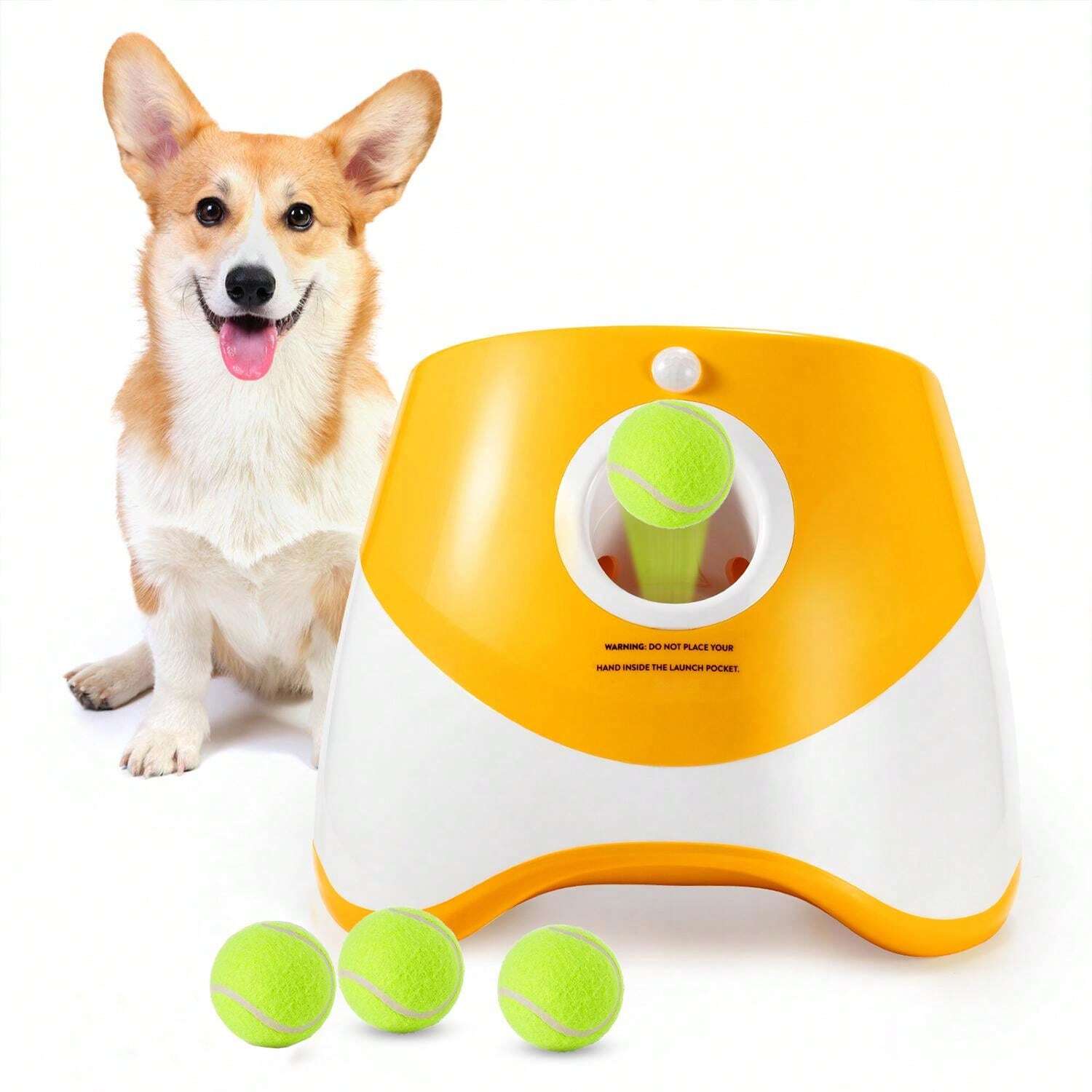 Lançador de Bola Automático Brinquedo para Cachorro, Bola Interativa ...