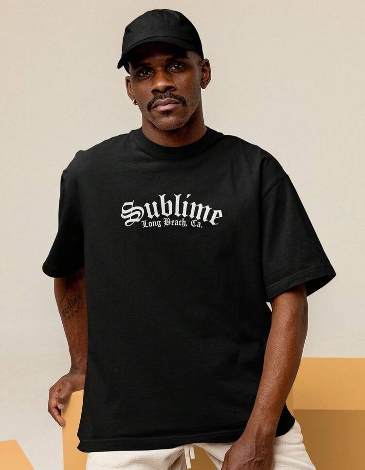 T-Shirt Sublim Long Beach StreetWear Shirt 100% Cotton Unisex Men Women Printed Shirt 006 - Negro - Añade 3
