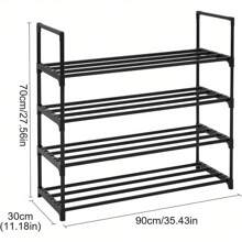 4-Tier Shoe Rack Metal Shoe Storage Organiser Stackable Shoe Shelf Space Saving Storage For 20 Pairs Shoes 90x30x70cm - Variant1 - View 4