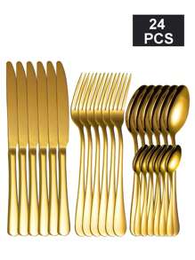 Juego de cubiertos de acero inoxidable de 4 piezas/16 piezas/24 piezas, apropiado para el hogar, restaurante, hotel, haciendo tus cenas mejor, cocina, regalo de Navidad, útiles escolares