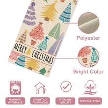 Cărucior de masă pentru Crăciun Fericit, fundă roșie cu buline stele Bucătărie decor pentru masă, sărbători de iarnă, fermă, decorațiuni pentru casă, pentru interior, în aer liber, pentru petrecere, pentru vacanță, cadou de Anul Nou. - Multicolor - Vizualizare 9