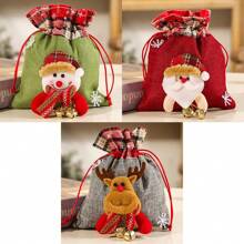 圣诞礼品袋 圣诞老人 雪人 驯鹿 细绳抽绳糖果袋包装袋 圣诞装饰品 圣诞装饰 圣诞礼物 圣诞派对用品 圣诞礼品袋 圣诞袋 圣诞贴纸 - 3PCS 聖誕可愛蘋果袋 - 查看 3