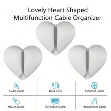 3PCS/Pack Unique Heart Shaped Cable Holder Multifunctional Adhesive Cabel Organizer Cable Tie Clip Cable  Securing Clip Headphones Cable Clips  Lovely Heart-Shaped Car Cable Holder Car Charger Line Clasp