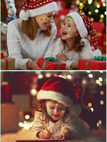 10 件/包圣诞节/万圣节夜光临时纹身贴纸 - 彩色 - 查看 9