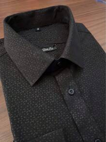 Microlight Formal Shirt With Printed Elastane H98 - màu đen - Xem 2