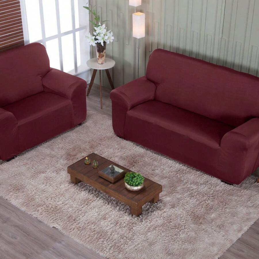 Elastex Coladinha 3 And 2 Seater Sofa Cover - Various Colors - Burgundy - View 1