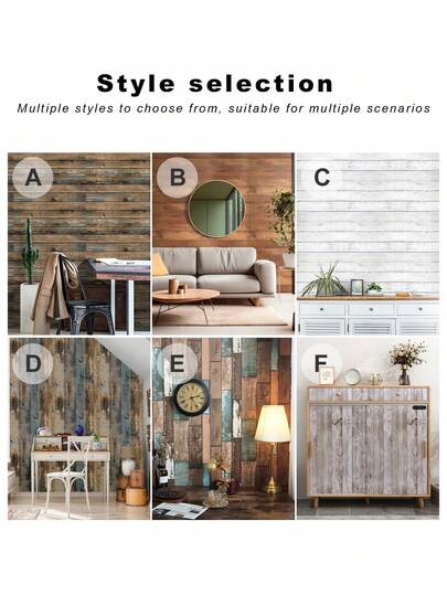 1pc PVC Wand Paper, Moderne Wood Grain Pattern Adhesive Roll Home, Renovation Stickers Peel Panels, Wallpapers, ation Items Refresh Your Festival Birthday Graduation view 8