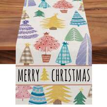 Cărucior de masă pentru Crăciun Fericit, fundă roșie cu buline stele Bucătărie decor pentru masă, sărbători de iarnă, fermă, decorațiuni pentru casă, pentru interior, în aer liber, pentru petrecere, pentru vacanță, cadou de Anul Nou. - Multicolor - Vizualizare 13