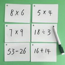 20 Pcs Blank Writing Cards Double Side Reusable Card English Memory Word Graffiti Card DIY Vocabulary Learning Card - White - View 5