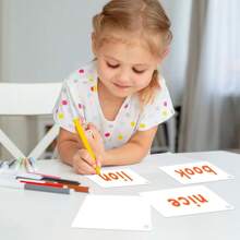 20 Pcs Blank Writing Cards Double Side Reusable Card English Memory Word Graffiti Card DIY Vocabulary Learning Card - White - View 11