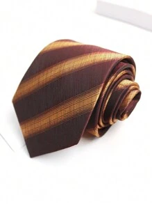 1pc Casual Striped Polyester Necktie, Suitable For Business And Street Wear, All Season - Multicolor - View 2