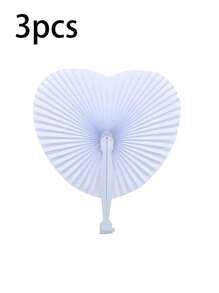 1 pieza/2 piezas/3 piezas/4 piezas/5 piezas/10 piezas Abanicos plegables de papel en forma de corazón blanco para bodas y viajes