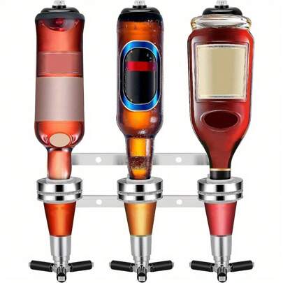 3 Bottle Optics For Home Bar 6 X 30ml Wall Mounted Bar Butler Drinks Stand For Spirits Aluminum Alloy Optic Spirit Barware Set For Pub Kitchen Bar Home