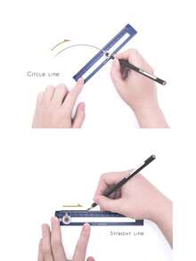 Multi Functional Ruler For Students To Use A Ruler And Compass In One For Drawing And Measuring Safety. Student Ruler - Multicolor - View 3