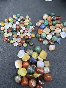 0.22 磅天然多色玛瑙碎石，适用于植物、鱼缸、花园装饰鹅卵石、花盆、花瓶填充物 - 彩色 - 查看 7