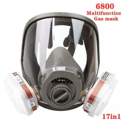 Gas Mask Acid/Organic/Ammonia 6800A Full Face Mask Respirator Paint Chemical Pesticide Laboratory Anti-Dust Multifunction Filters