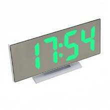 Curved Mirror LED Digital Table Clock With Alarm Clock And Temperature - NGẪU NHIÊN - Xem 7