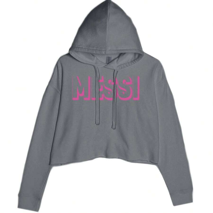 OUTLINE Miami Futbol Cropped Hoodie Sweatshirt - 炭灰色 - 查看 1
