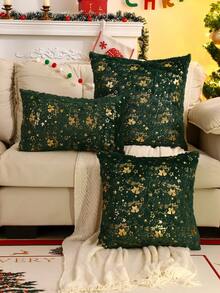Miater 1 vỏ gối trang trí Giáng sinh, chuông Giáng sinh bằng giấy bạc vàng, cho phòng khách hoặc phòng ngủ - Màu xanh lá cây đậm - Xem 13
