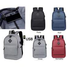 TOP Unisex Flap Backpack Men With Buckle And Zipper Waterproof Casual Multifunctional Women - Màu xanh lam - Xem 2