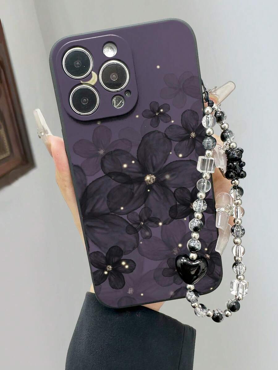 花朵镂空彩色彩绘防震保护手机壳，搭配手工串珠手链，兼容 15 Pro Max、Apple P13、P14、P11、XS、XR、7/8、7/8 Plus、Galaxy A50、A12、A32、A52、A72、A51、A21S、A13、A14、S22 Ultra、S23、A33、A53、S20 FE、Redmi 11 Youth、12 Pro、12/12X、Note 11、9A、9C、Poco X3 NFC、Redmi 10、9、Note 9、12C、Note 11 Pro、Redmi 10C、Note 8。专业版，国际版，不是国内版